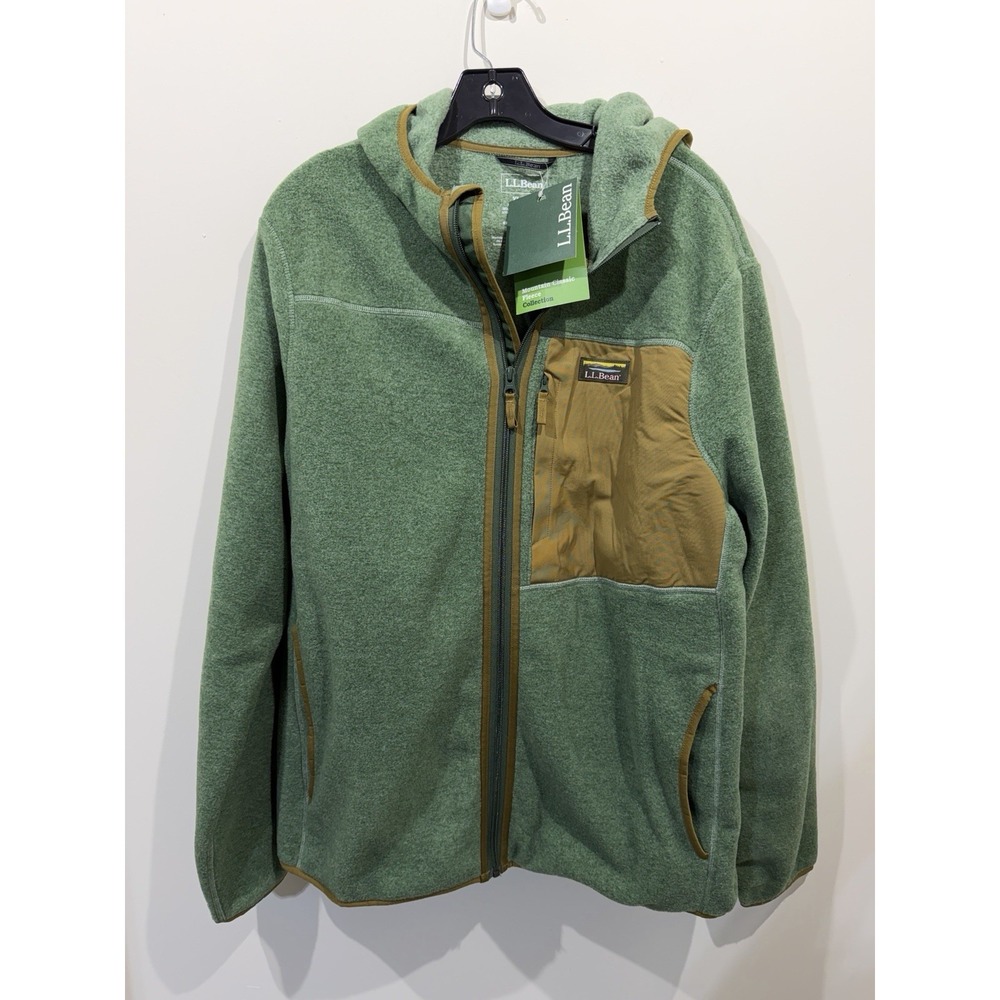 NWT L.L. Bean Full Zip Mountain Fleece Jacket Hoodie Mens XL Rain Forest Green